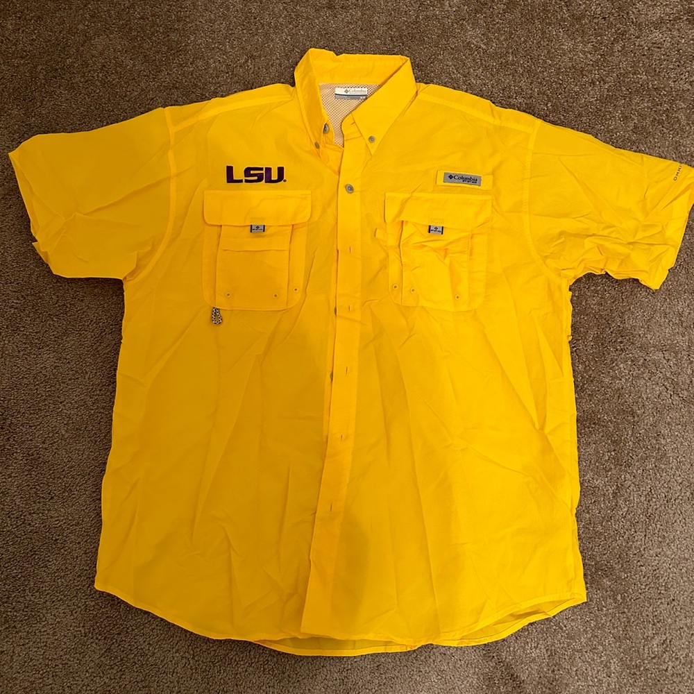 Yellow LSU Columbia shirt